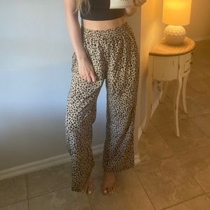 Flowy Leopard Lougewear Wide Leg Pants